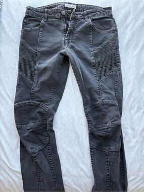 Pierre Balmain Black Washed Biker Jeans